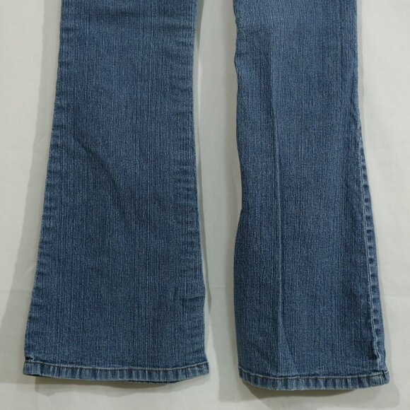 Y2K l.e.i. Jeans Kids 10 Regular Butterfly Embroidered Flare Blue Denim - Picture 10 of 10